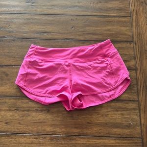 Lululemon Sonic pink speed up shorts size 4